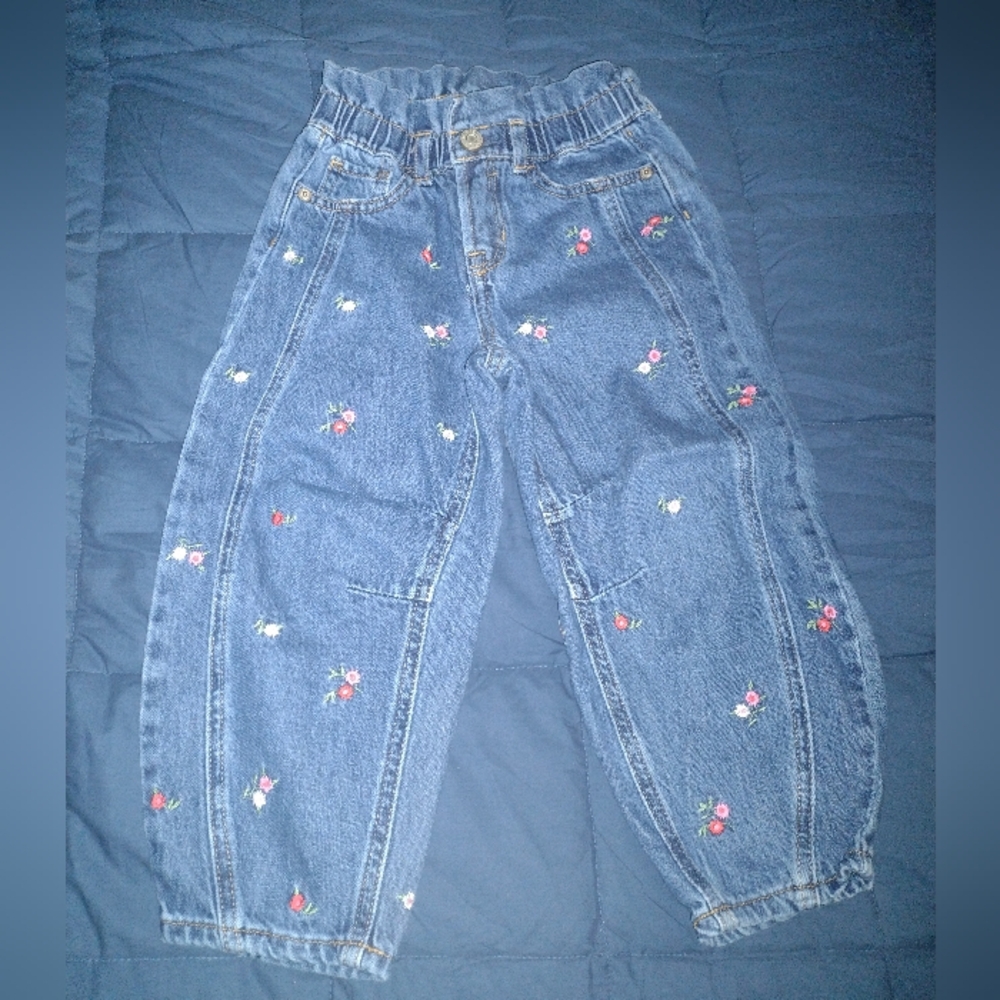 Gap Baggy Flower Jeans Size 4